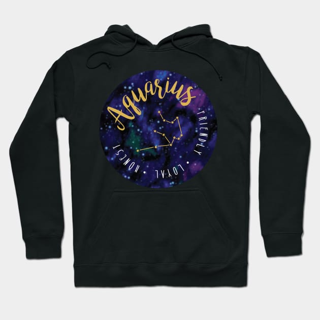 Aquarius Zodiac Hoodie by CreativeHermitCo